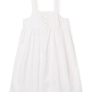 Petite Plume Girl's Twill Charlotte Nightgown in White (Size 14)